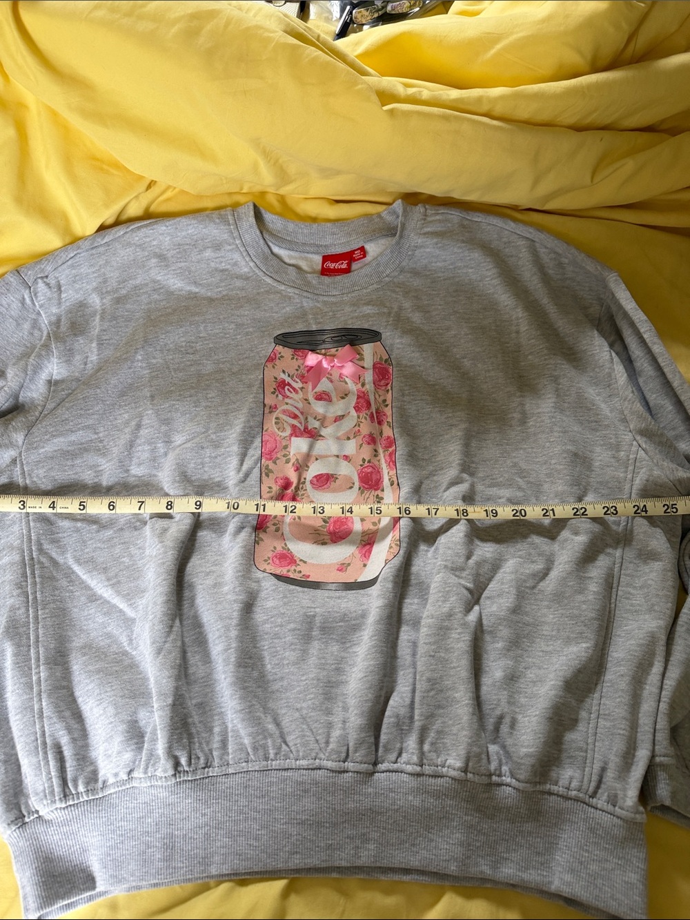 Coca-Cola Gray Sweatshirt with Pink Floral Can - Picture 9 of 10